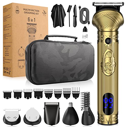 Qreeyx Beard Trimmer Kit For Men - Professional 6 In 1 Hair Clipper Trimmer, Cordless Multi Groomer, Mens Grooming Kit For Beard, Face, Body Nose Electric Razor With Travel Case As Gifts For Him #TOP14