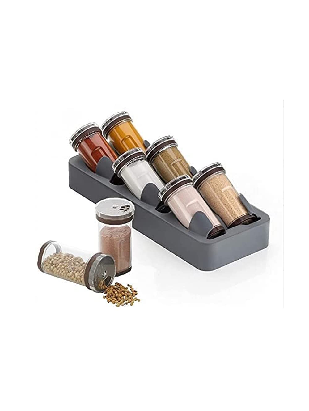 Himanshu 6 Pcs Pickle Spice Jars with Stand