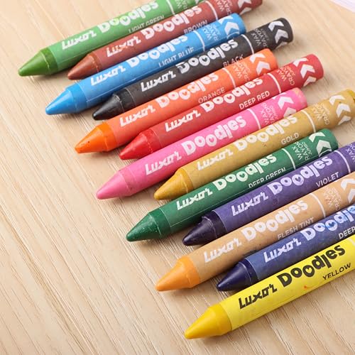 Image of Luxor Doodles Jumbo Wax Crayons 12's, Pack of 5