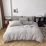 Juego de Funda nórdica tamaño King Juego de Cama Doble Tejido Tipo gofre Espesar Suave y Esponjoso Aislamiento Transpirable Comodidad Cuidado fácil Algodón Lavado Juego de Funda nórdica de algodón PU