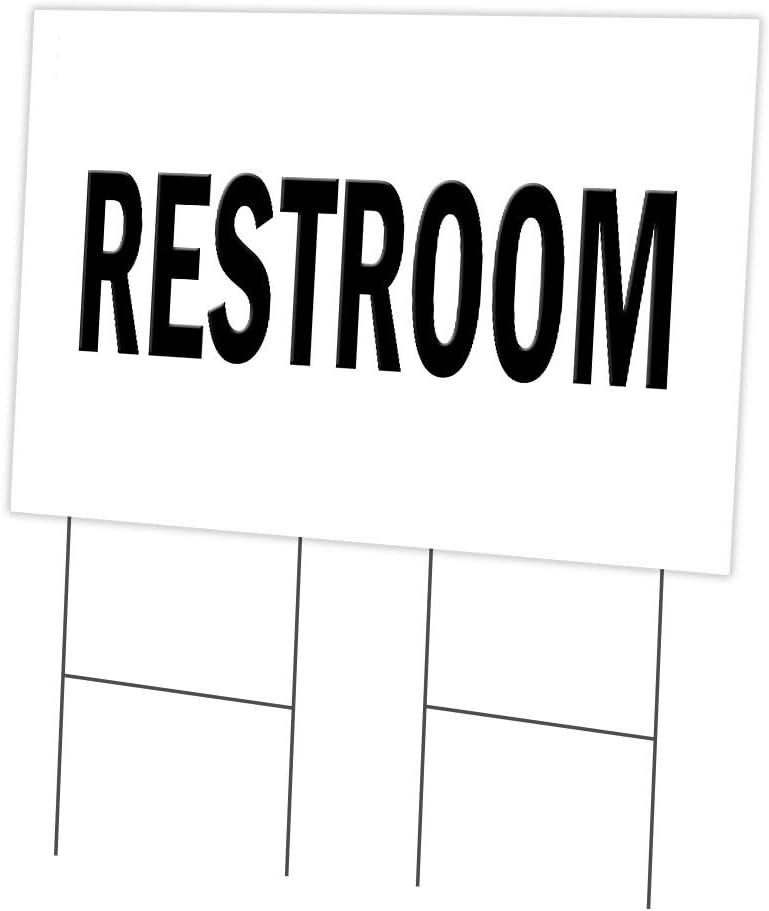 RESTROOM 18"x24" Yard Sign & Stake | Advertise Your Business | Stake Included Image On Front Only | Made in The USA