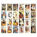 Individuelle Halloween-Nachrichten: Diese Vintage-Postkarten haben eine glatte Schreiboberfläche und unbeschichtete Hochglanz-Innenseiten, auf denen Sie Ihre eigenen gruseligen Wünsche niederschreiben können. Der Einband ist für ein langlebiges und elegantes Finish auf beschichtetes Papier gedruckt.