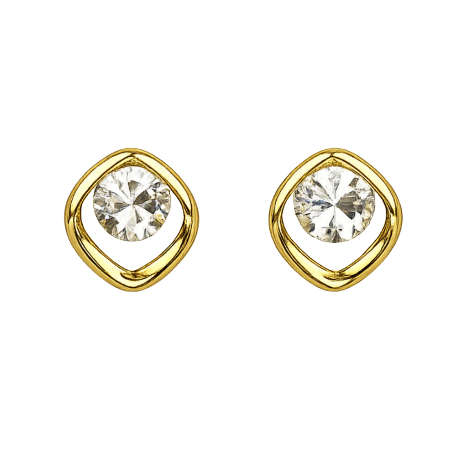 Gold Crystal Stud Earrings for Women | Elegant Square CZ Diamond Stud Earrings | Stylish Korean Daily Wear Earrings | Lightweight Golden Fashion Jewelry | Gift for Women & Girls-image-10