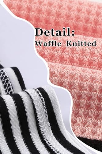 NEYOUQE Womens Color Block Waffle Loose Long Sleeve T Shirts Casual Comfy Tops Tee Shirt Women's Tunics4