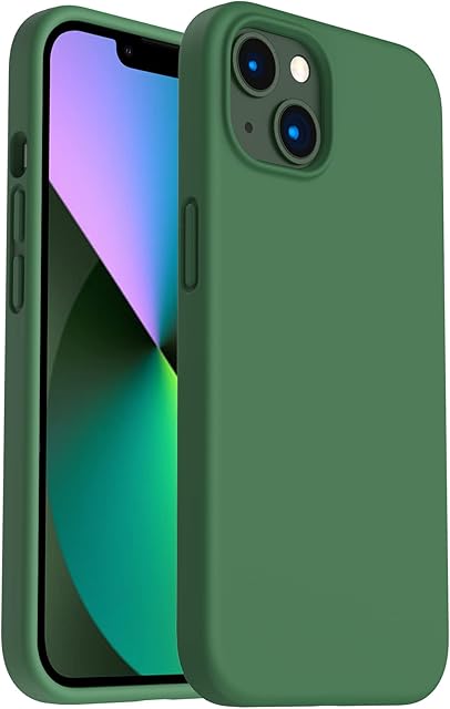 ORNARTO Shockproof Liquid Silicone Designed for iPhone 13 Case Gel Rubber Full Body Protection Anti-Shock Cover Case Drop Protection 6.1inch-Clover