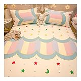 GXFWJD Spannbetttuch Weiches Bettlaken 100% Baumwolle for Boxspringbett Wasserbett Erwachsene Kinder Bis 20cm Matratzenhöhe (Color : D, Size : 180X200cm)