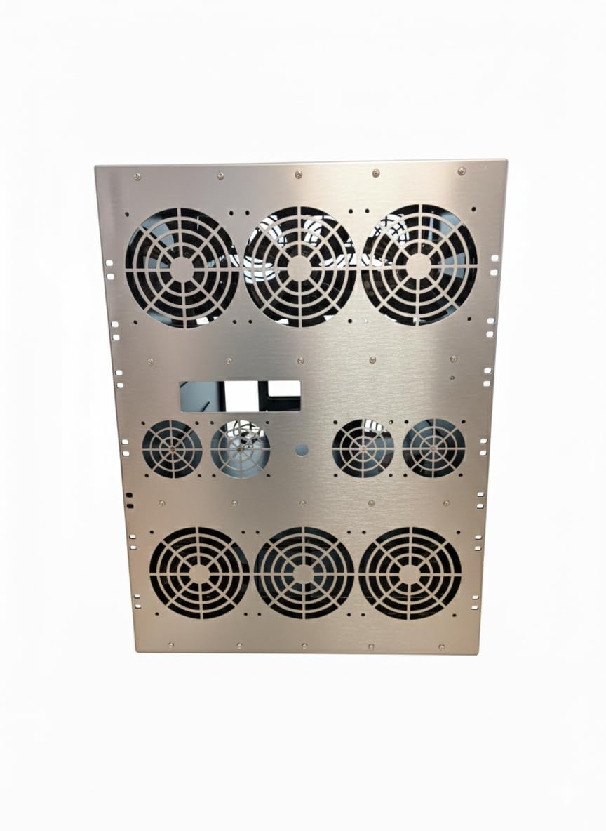 K-CASE 2 RAW - Rack 19 pollici CASE per crypto, AI, laboratorio di casa. Dimensioni 14,5U, eATX 3 x PSU, 8/12 x GPU, 16 ventilatori