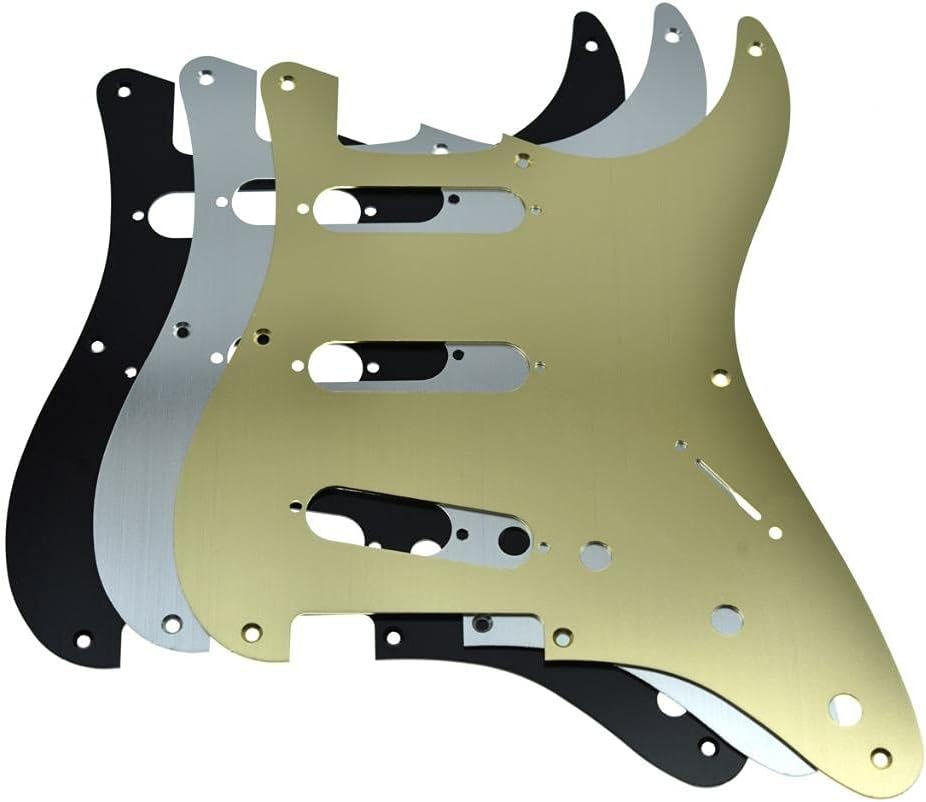 Dopro 8 Hole Aluminum Anodized Vintage Style ST Strat SSS Guitar Pickguard Scratch Plate for American FD Strat Silver