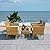 SAFAVIEH Outdoor Collection Abdul Natural/White Cushion 4-Piece Conversation Patio Set PAT7504D