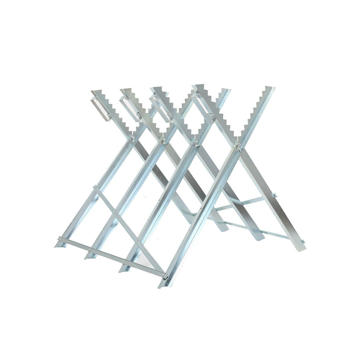ECUTEE Metal Saw Horse Sawhorse Bench Wood Log Holder Metal Chainsaw Log Cutting Bench Stand 84 x 80 x 80 cm 150kg Foldable, for Logging Sawing Forestry Workshop