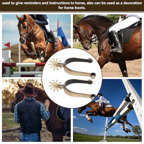 1Pair Western Horse Spurs, Rotatable Gear Zinc Alloy Cowboy Spurs | Riding Spurs with Gear Control for Equestrian Training, Trail, Western Boots - Image 3