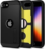 Vista 1 de Spigen Funda Tough Armor compatible con iPhone SE 2022 5G y iPhone SE 2020, color negro