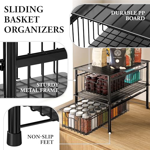 Simple Houseware Stackable Basket Drawer, Black by Simple Houseware - Image 4