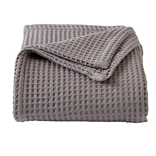 Coperta per letto in 100% tessuto a nido dape morbida traspirante e leggera per tutte le stagioni perfetta da abbinare a strati collezione Brielle king size cotone antracite