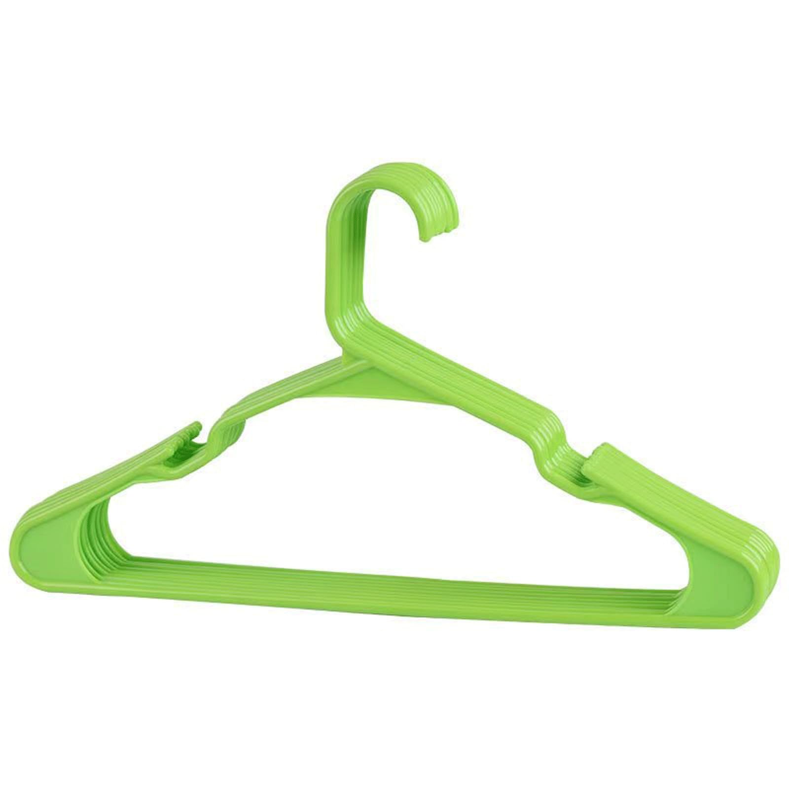 ZNENJVYB Plastic Adult Clothes Hanger, Premium Slim Fitting Clothes Notch Hanger, Space Saving, Suitable for Any Type of Clothing(Green,20PCS)
