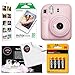 Instant Camera Bundle with Fujifilm Mini 12 Camera, Fujifilm 20 Shot Mini Film, 4 x AA Batteries, Wall Album, Clikoze Lens Cloth and Instant Photography Tips Card (Pink)