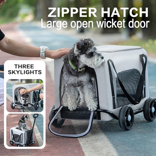Carrinho de bebê 2 em 1, bolsa de transporte para animais de estimação, 4 rodas, dobrável, para viaj