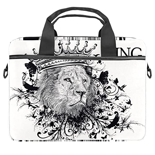 Sac à bandoulière pour ordinateur portable 13-14.5 pouces Roi Lion fleurs