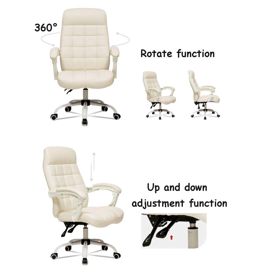 オフィスチェア　リクライニングチェア　デスクチェア　椅子　調整可能ヘッドレスト Amazon.co.jp: デスクチェア、PUレザースイベルオフィスチェア