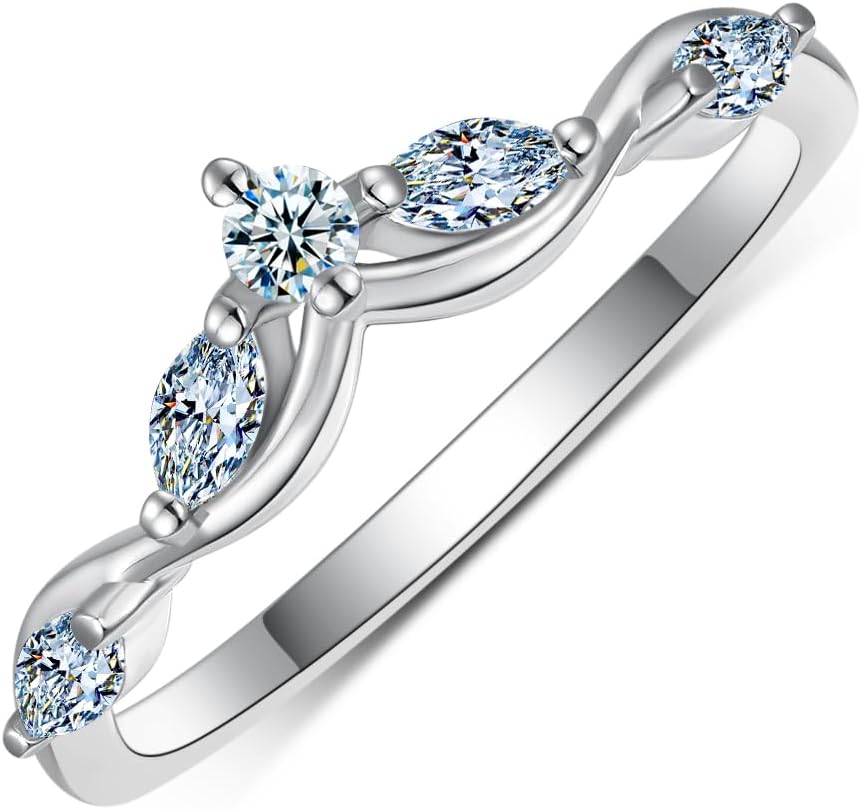Round-Cut Moissanite Engagement Rings Sets for Women,10K 14K 18K Solid Gold Leaf Flower Wedding Rings Sets,Bridal Ring Sets with Free Engraving