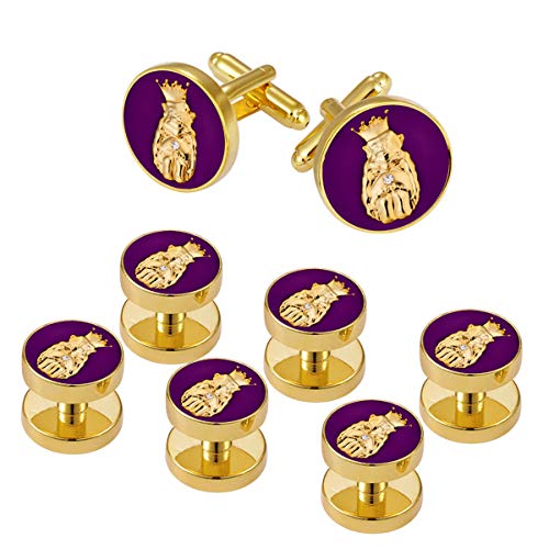 The Quiet Witness 4031849 Pair of Jester Cuff Links and Set of 6 Shirt Studs Tuxedo Formal Dress Roj Royal Order Jesters Biliken Mirth is KingBilliken