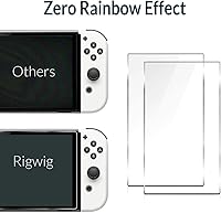 Vista 2 de Paquete de 2 protectores de pantalla de vidrio templado para Nintendo Switch OLED