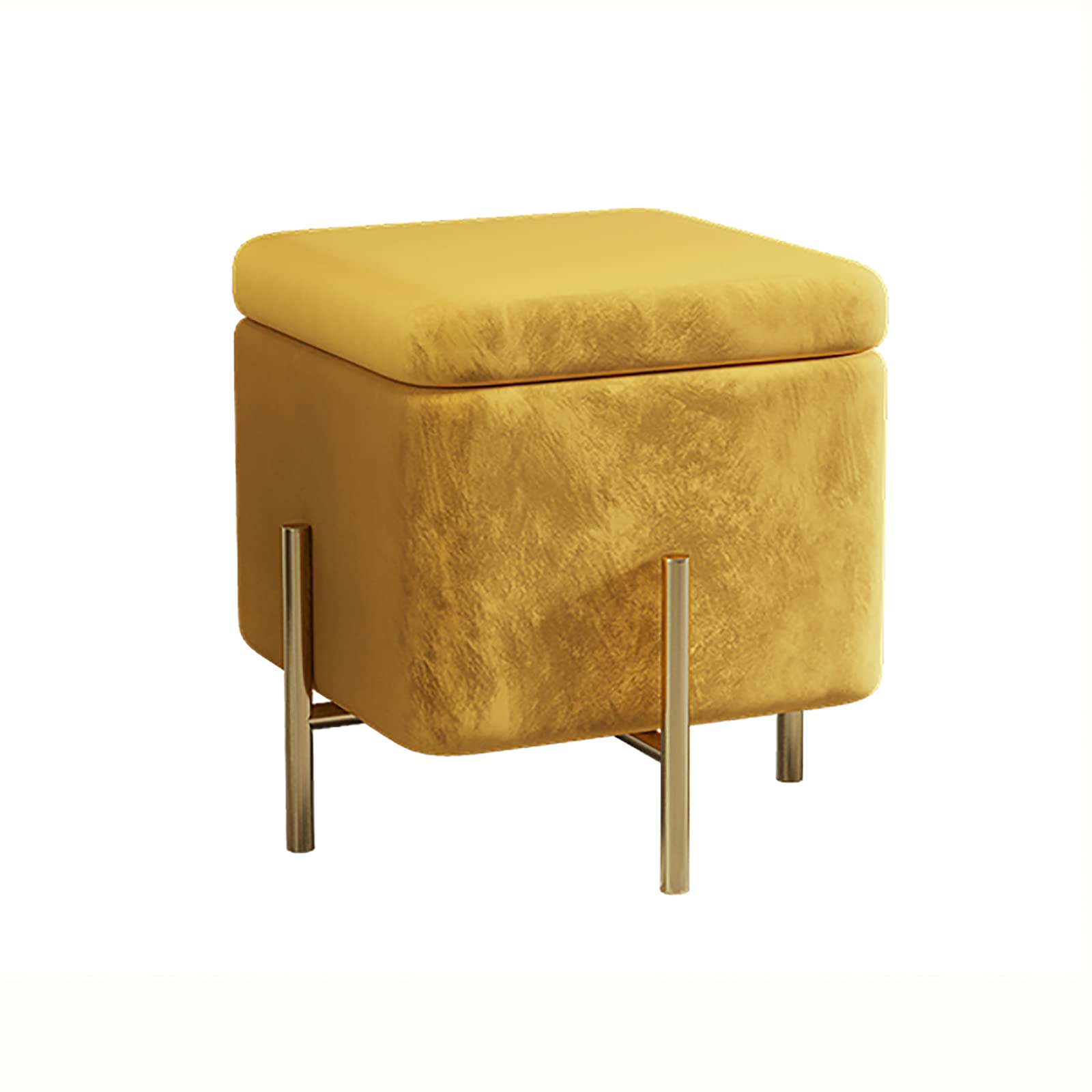 Tabouret à langer en velours avec coffre pour ranger vos affaires et chausser dans l'entrée
