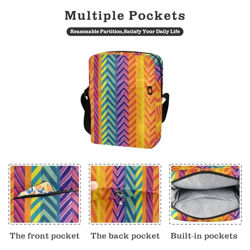 KLL Bordered Rainbow mens messenger bag crossbody Vegan Leather crossbody bag Shopping Woman Shoulder Handbags2