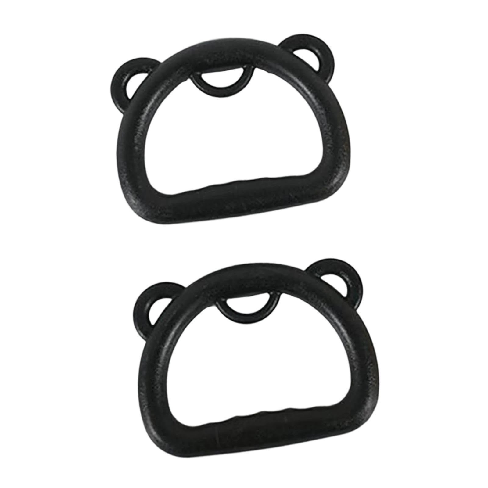 Colaxi 2 Pieces Gymnastics Rings Anti Slip Handles Home Portable Heightening Auxiliary Training Fitness Equipment for Kids Gym Rings, Black