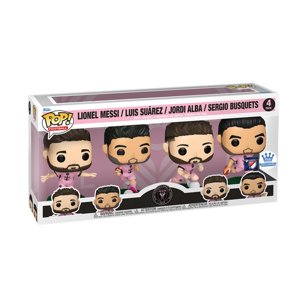 Funko Pop! Football: MLS Inter Miami CF - Lionel Messi, Luis Surez, Jordi Alba & Sergio Busquets Exclusive 4-Pack
