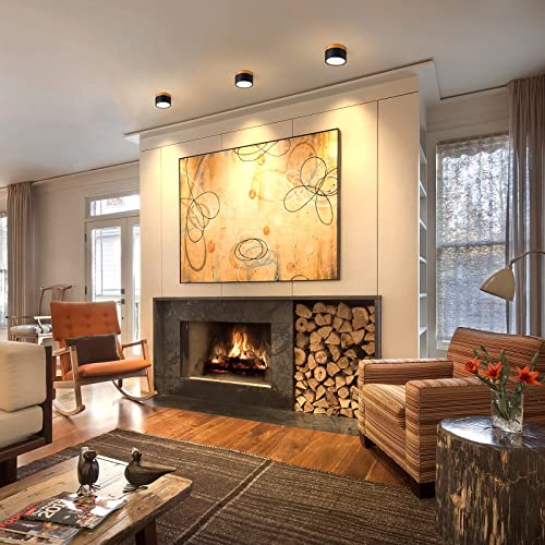 Temgin Plafonnier Spot LED 12W IP65 Downlight 3000K 1080LM Spot Plafond Ø11cm Aluminium Plafonnier Salon Noir Luminaire Spots Blanc Chaud pour Couloir Chambre Salle de Bain Cuisine - Image 6