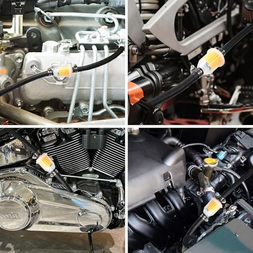 Furuising 3 Meter Benzinschlauch 8mm, Kraftstoffschlauch Kit, Ölschlauch Dieselschlauch Kraftstoffleitung mit 12 Stück Schlauchschellen und 2 Stück Benzinfilter für Rasenmäher, Auto, Motorrad, Roller