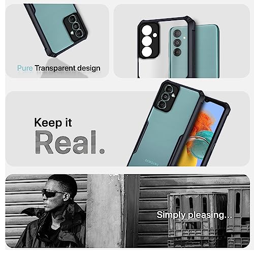 Image of Pikkme Samsung Galaxy M14 5G Back Cover | Crystal Clear Transparent Back | Ultra Hyrbid | Full Camera Protection | Raised Edge | Bumper Back Case (Thermoplastic Polyurethane, Black)
