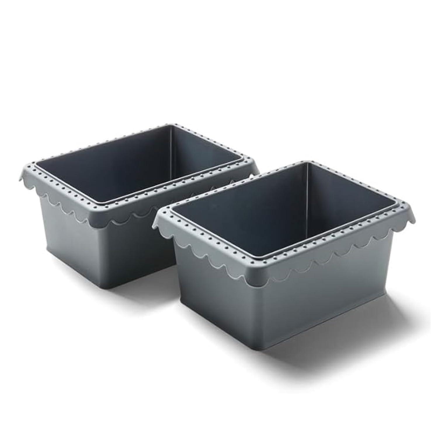 Coolinato - Mini Brotbackform 550g aus hitzebeständigem Platinsilikon Set 2er grau 17x13x7,5cm - Silikonform Heißluftfritteuse (Airfryer) & Backofen - Für kleine Brote & Kuchen - Inkl. 4 Rezepten
