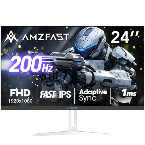 Amzfast 24 Inch Gaming Monitor 200Hz FHD 1080p Fast IPS...
