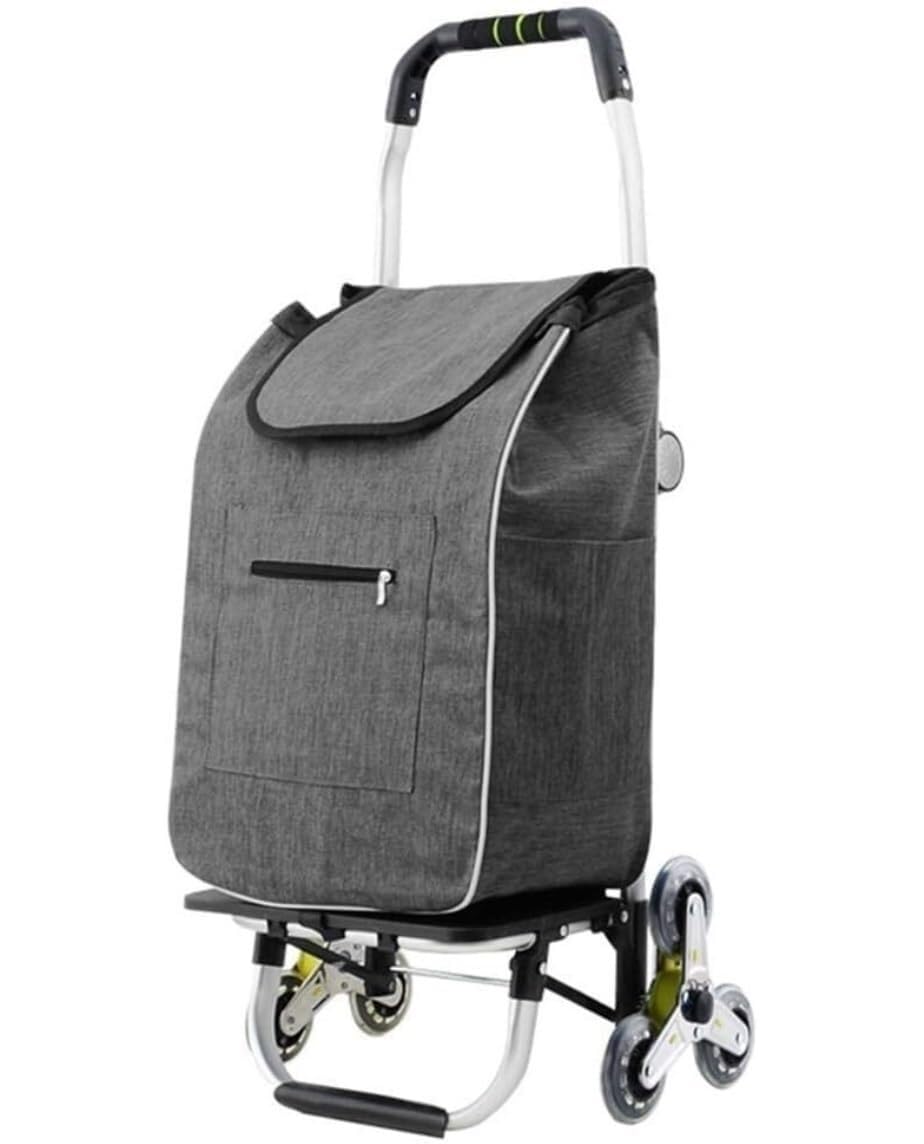 Folding Trolley Cart Shopping Hand Wheel Stair Climbing Groceries Stroller Durable Garden Trolley Car(G)