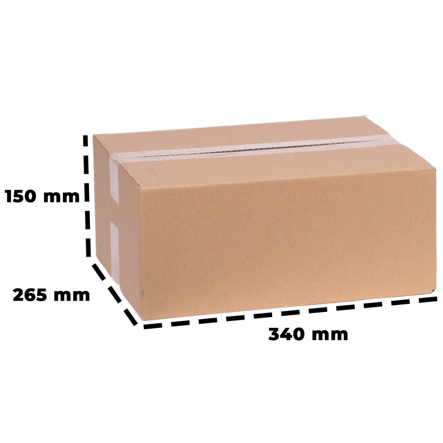 smiley pack 100 Stück Faltkartons 340 x 260 x 140 mm braun Versandkarton Verpackungskartons 34 x 26 x 14 cm aus Wellpappe 1 wellig Karton Pappkarton Versandbox Paket Päckchen