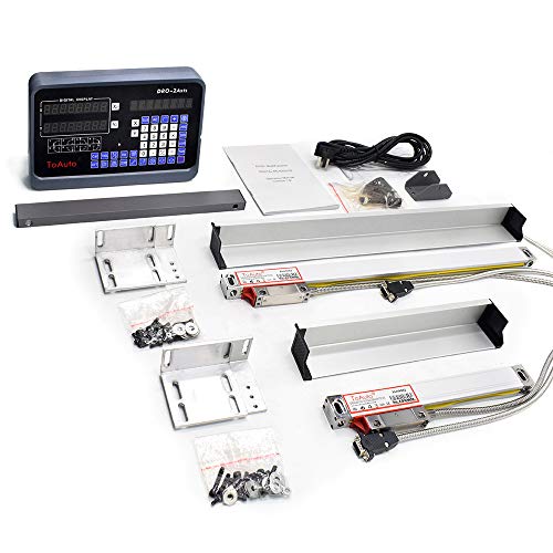 2 Axis Digital Readout DRO Display with Precision Linear Scale 5µm 50~1000mm for Milling Lathe Drill EDM Machine (Customized Size)
