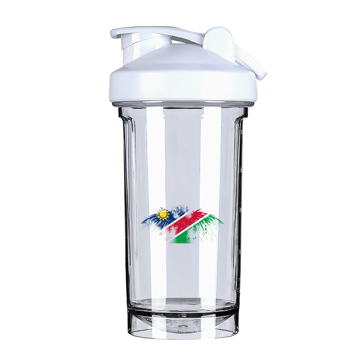 Namibia Namibian Flag 18 Ounce Shaker Bottle Drink Mixer Leak-proof Pre Workout Protein Shakes Meal Replacement Shakes Bottles 500ML/18 Oz White