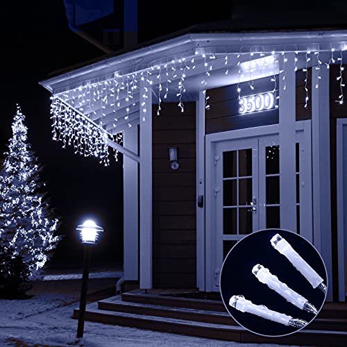 sumairs 120 LED Lichterkette, 4.5M 8 Modi Lichterkette Outdoor Power Weihnachtsbeleuchtung Wasserdicht Outdoor/Indoor LED Lichterkette mit Memoryfunktion für Garten Balkon Outdoor Weihnachten Li