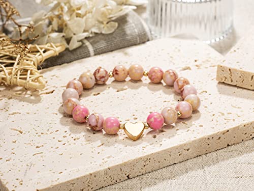Ofgot7 6Th Grade Graduation Gifts, Graduation Gifts For Girls, Heart Pink Charm Bracelet 6Th Grade Gifts For Girls, 6Th Grade Graduation Gifts For Girls, Adjustable Length From 4-10 Inches #TOP3