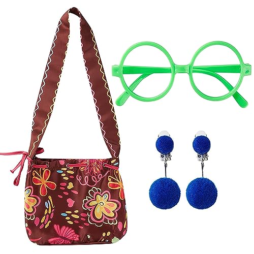 Amtum Princess Dress Up Fancy Dress With with Bag Glasses Earrings For Cosplay Party Hallowee Carnival Costume,160