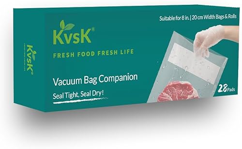 Miniatura 9 de KVSK Compañero de sellador al vacío, bloque de líquido, bloque de jugo de carne (28 unidades), compatible tanto para rollos de 8 pulgadas como para