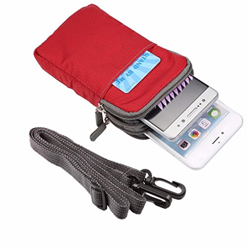 Universal Crossbody Cell Phone Purse Waist Pack Bag for Outdoor Sports Moblie Phone Carrying Cases Shoulder Belt Bag Pouch for iPhone 7 6/6S Plus Samsung Galaxy Phones Under 6.0'' from WaitingU