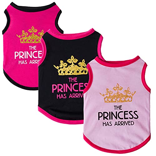 Hunde-T-Shirt, 3er-Pack, bedrucktes Hemd, Jungen, Mädchen, weiche Hunde, Sommer, Baumwolle, Weste, Outfit, Kleidung, Bekleidung für Katzen, Welpen, kleine Hunde (groß) Cover