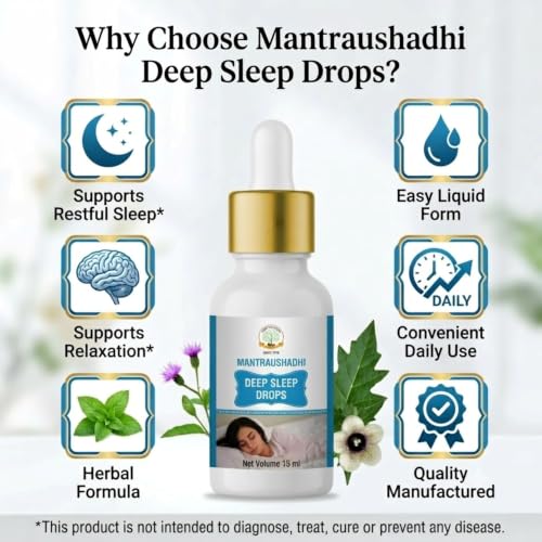 Image of Deep Sleep Drops | Herbal Sleep Support & Natural Relaxation | Stress Relief Aurvedic Formula | Bedtime Sleep Aid Liquid | Sleeping Drop for Deep and Relax Sleep | Nighttime Relaxation Drops | 15 ml Pack of 2