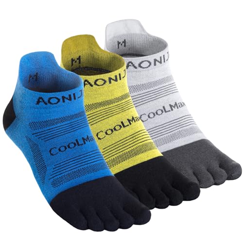 AONIJIE Toe Socks for Men/Women High Performance Athletic Five Finger Thin Socks Soft, Comfortable and Breathable, Medium
