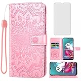 Phone Case for Moto G30/G20/G10/10 Power 2021 Wallet Cases with Tempered Glass Screen Protector...