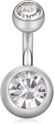 Miniatura 3 de Ruifan 14G 0.236in 14 pulgadas 316L acero quirúrgico corto ombligo pendientes 3 5 piezas