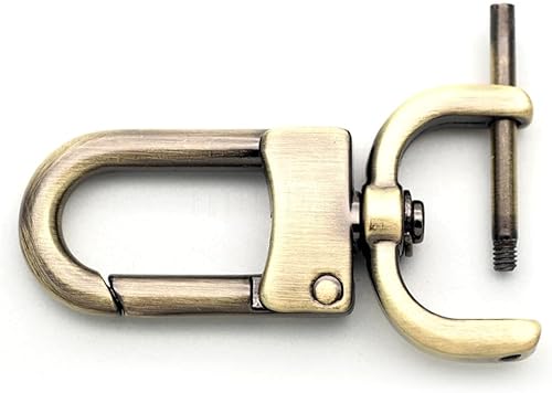 Miniatura 9 de CRAFTMEMORE 2 piezas de cierre giratorio desmontable con barra de tornillo VT99 correa de bolsa de repuesto (12 pulgada, plateado)